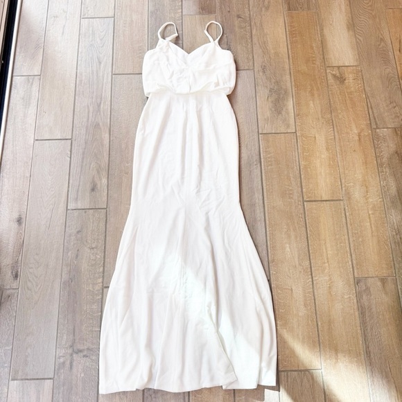 NEW Dress The Population Maxi Dress Formal Bridal Wedding Off White Small - Picture 6 of 13